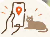 スマートフォンと猫のイラスト